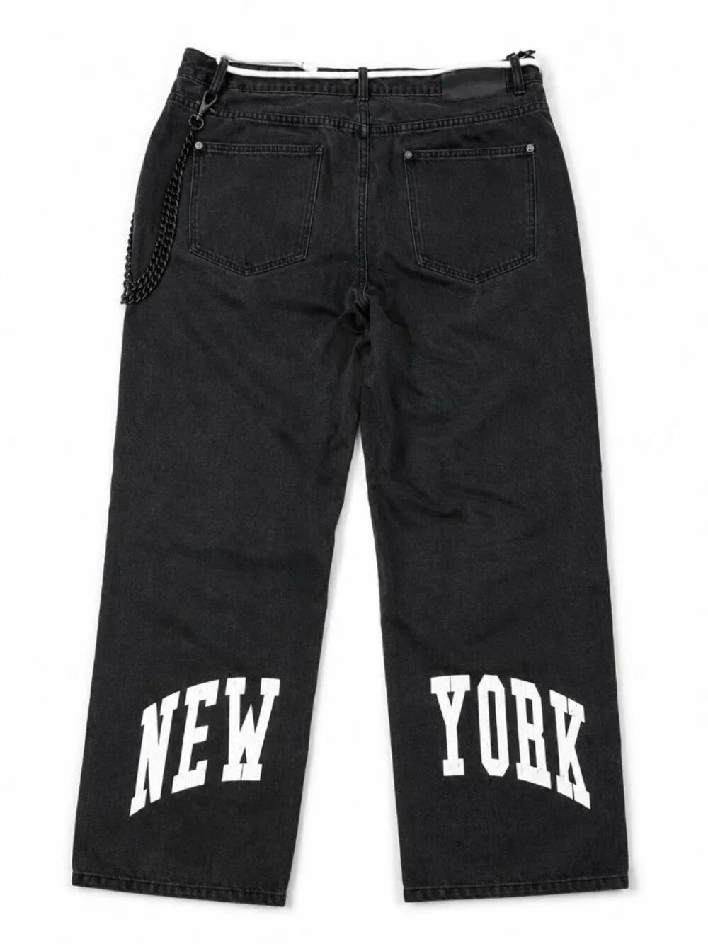 boohooMAN New York Distressed Black Baggy Jeans Men’s 36W 32L